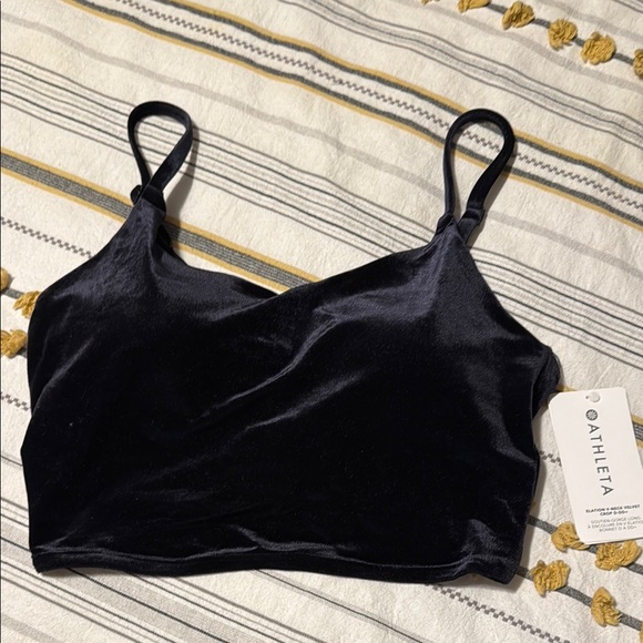 Athleta Elevation V Neck Velvet Crop D-DD - Picture 1 of 5
